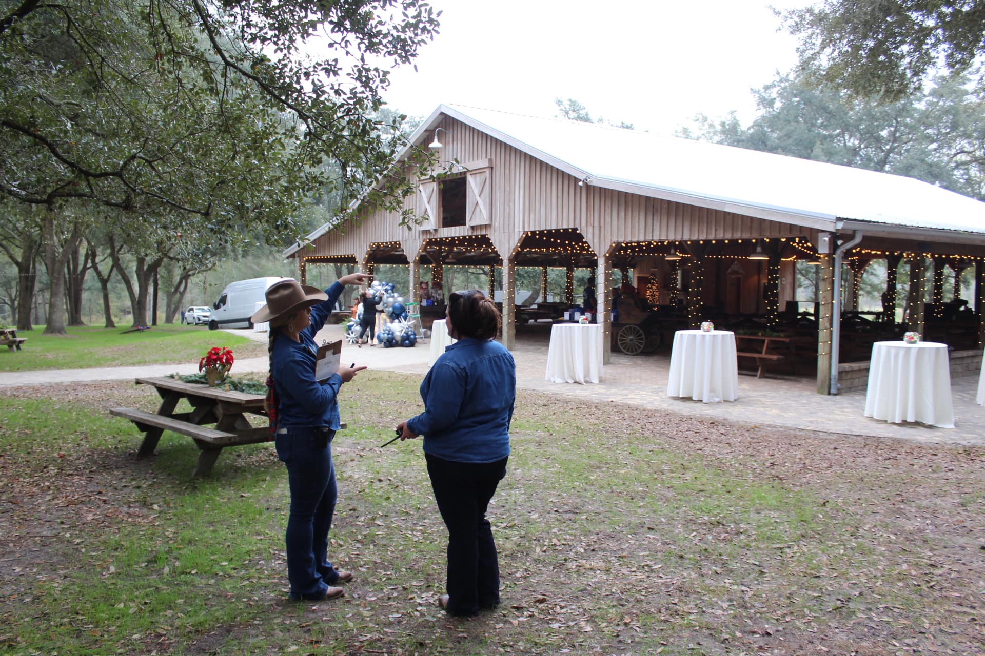 Diamond D employees assisting with event setup